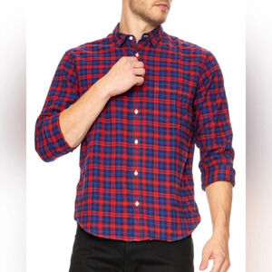 Frank & Eileen Luke Long Sleeve Plaid Shirt Red & Navy Size XL